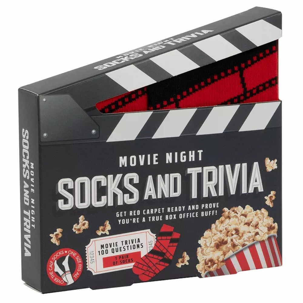 Professor Puzzle Movie Night Socks and Trivia set